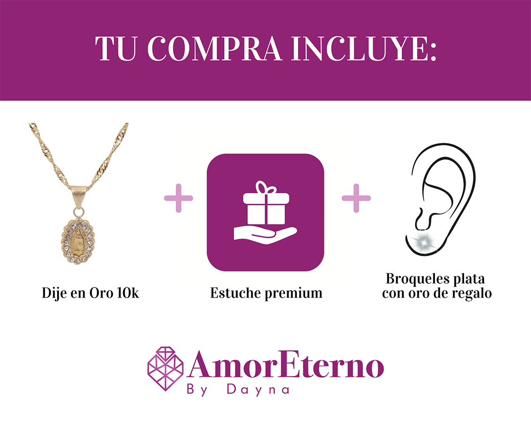 Amor Eterno - Medalla Virgen Brox 10k + Cadena Regalo