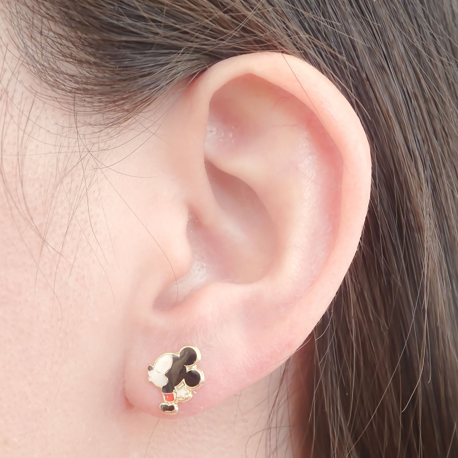 Amor Eterno - Broqueles Aretes Disney Beso Enamorado Oro 10k