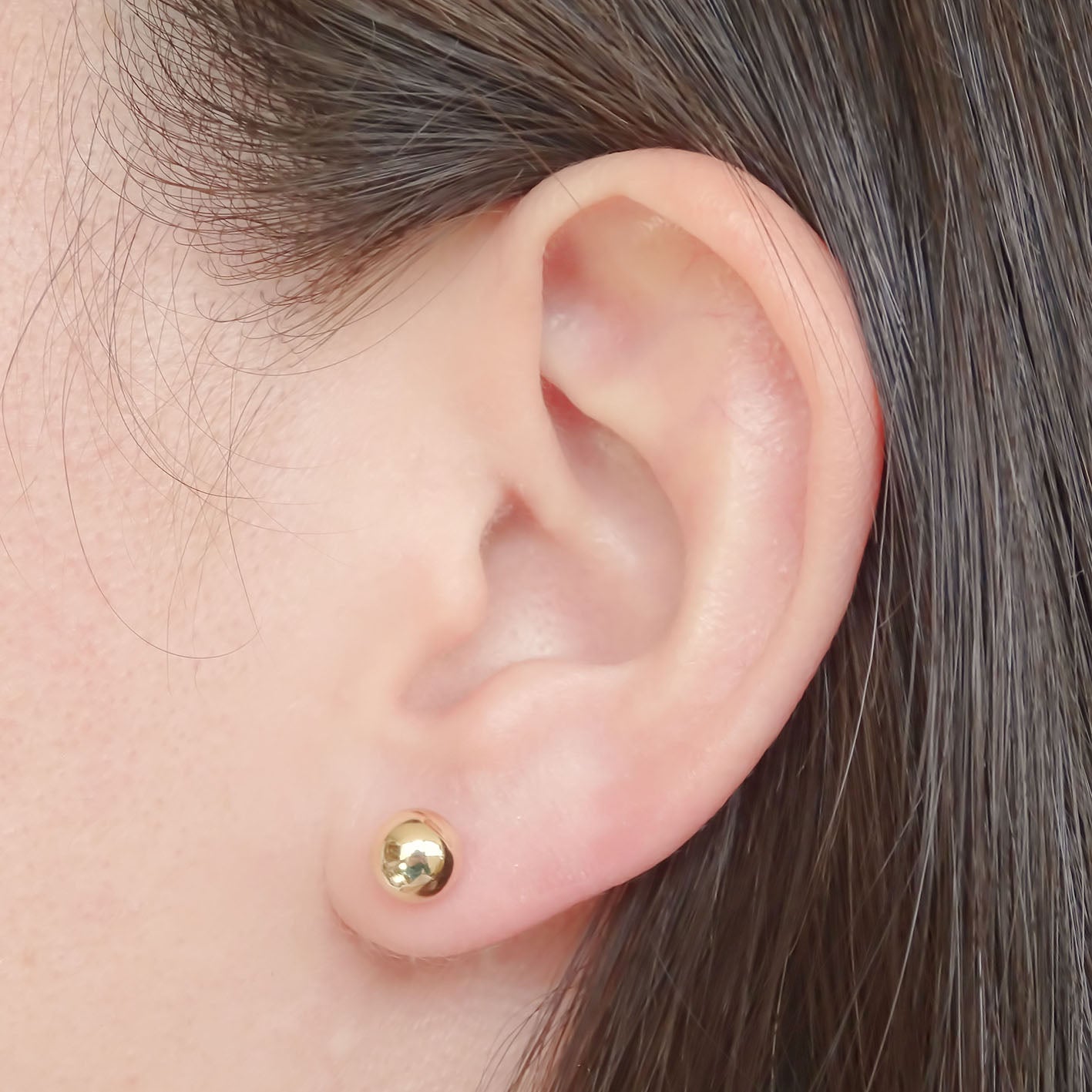 Amor Eterno - Broqueles / Dormilonas 5mm / Aretes Oro 10k