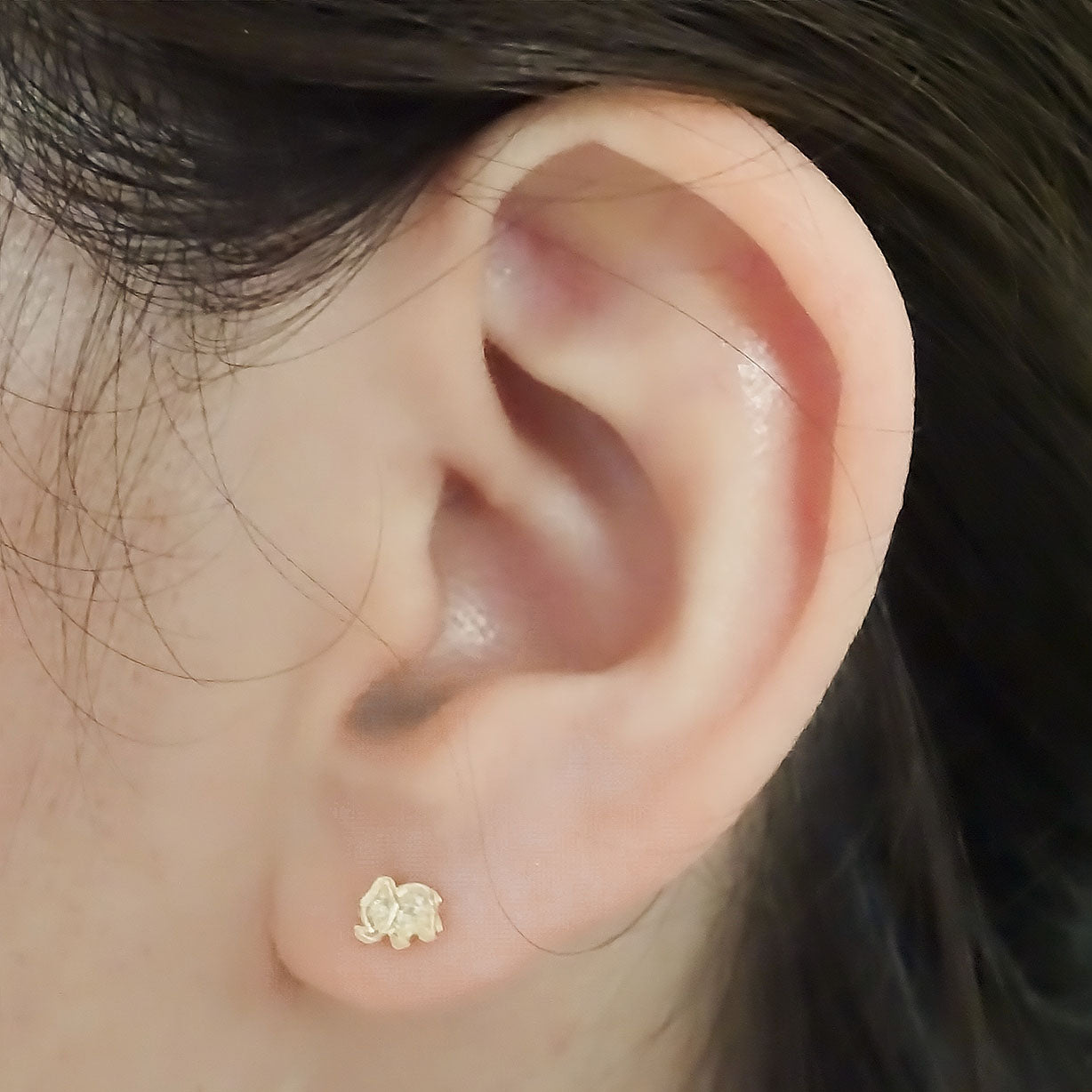 Amor Eterno - Broqueles Elefantito / Aretes / Oro Sólido 10k