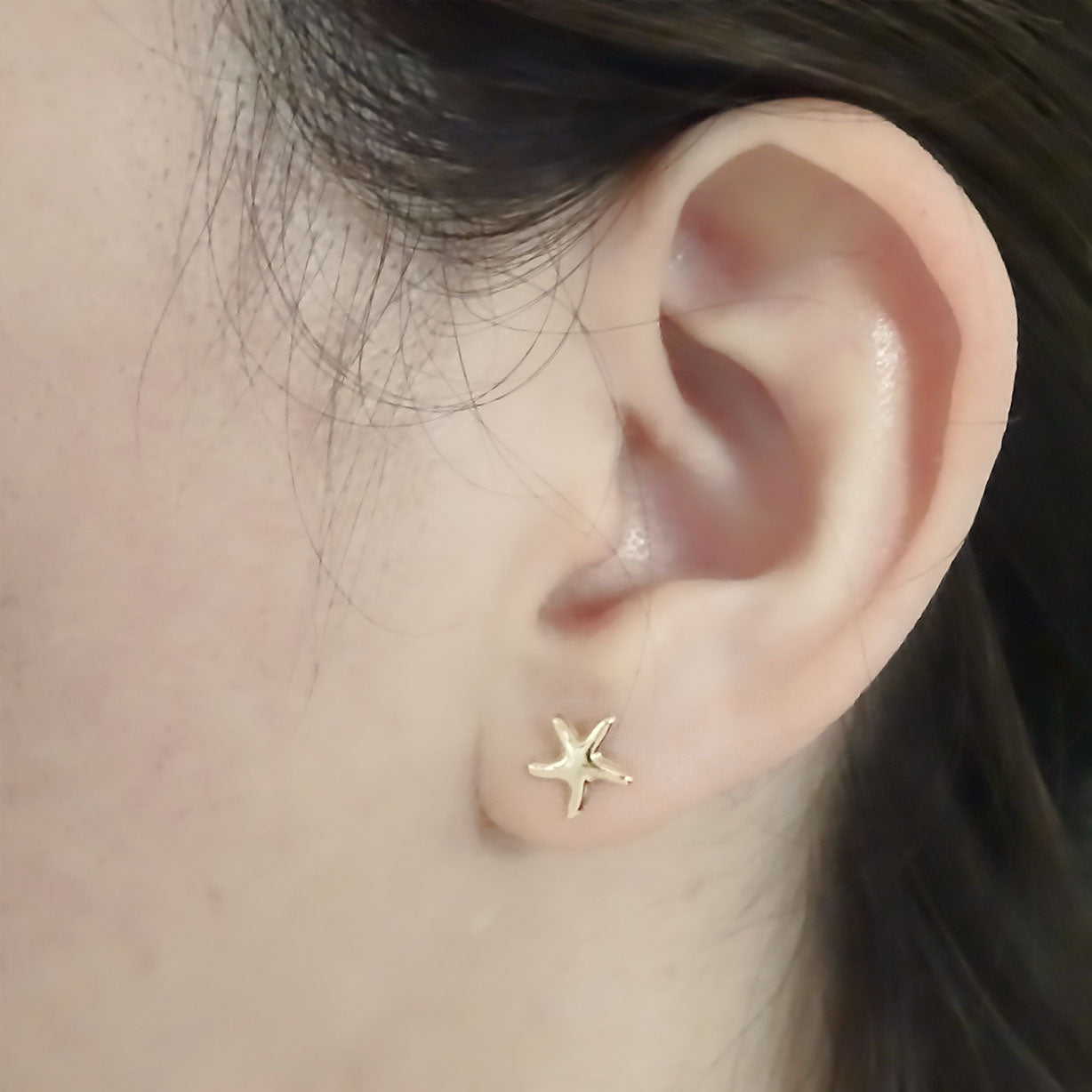 Amor Eterno - Broqueles Estrellita De Mar / Aretes / Oro 10k