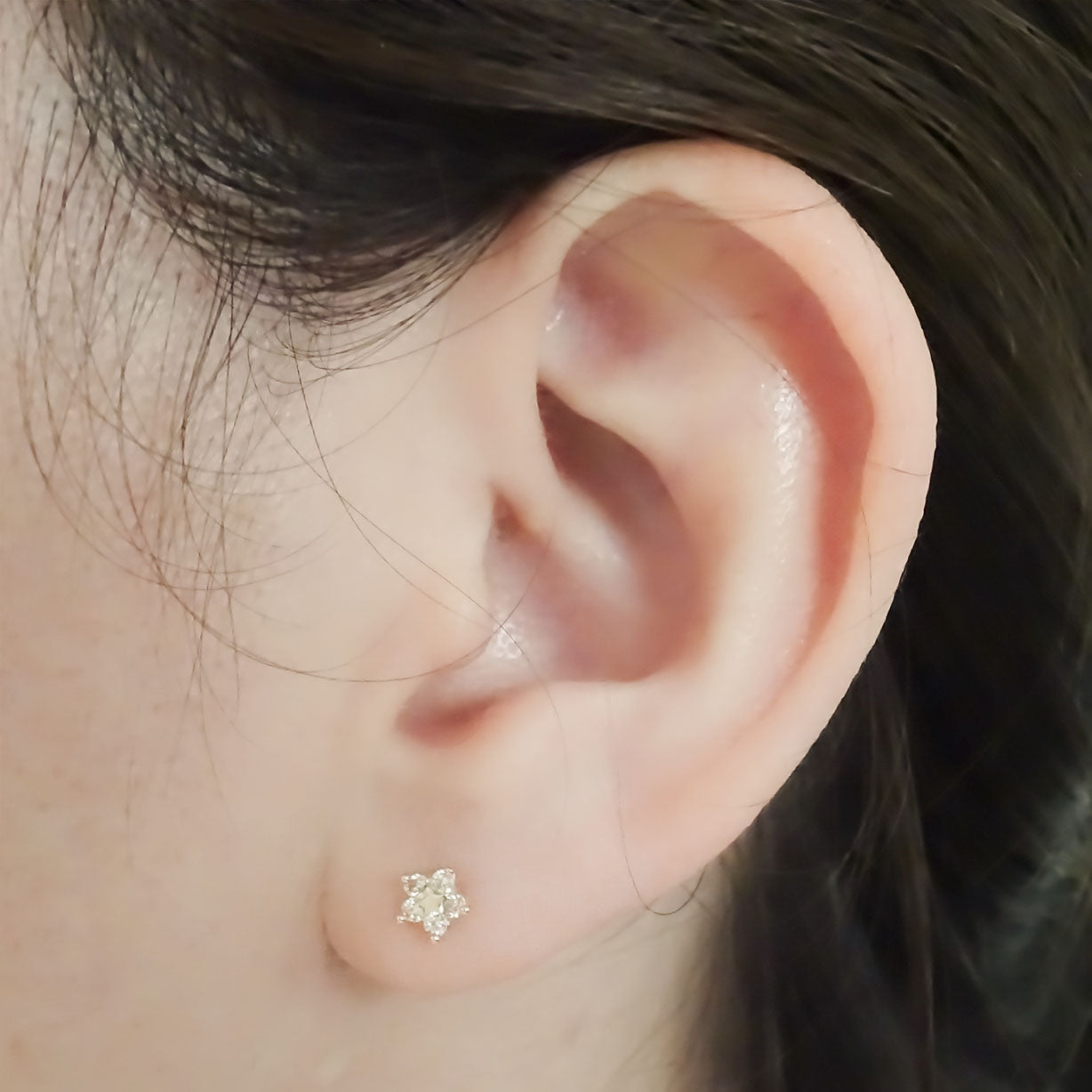 Amor Eterno - Broqueles / Flor Estrella / Aretes / Oro 10k