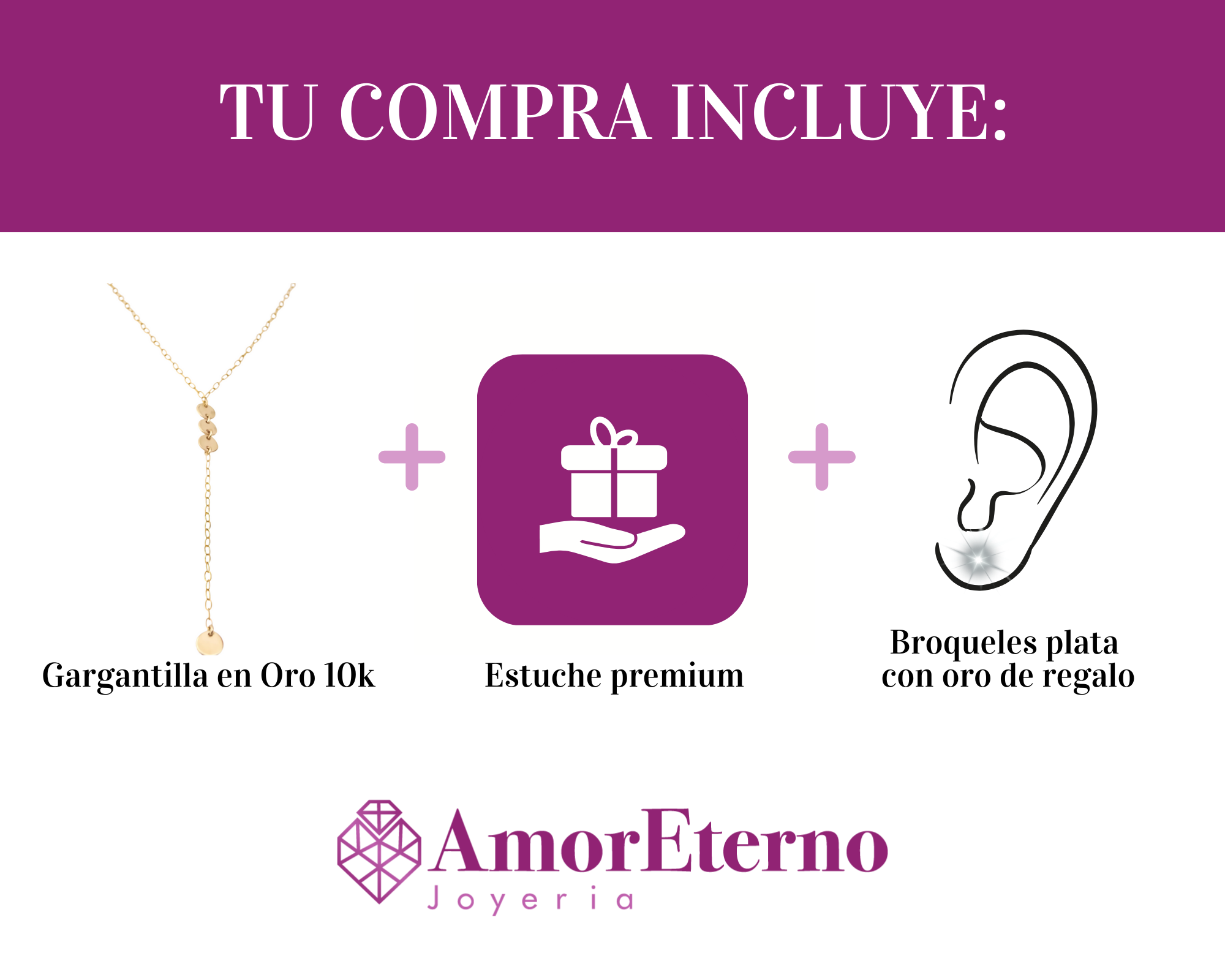 Amor Eterno - Gargantilla Circulo Colgante / Oro Sólido 10k