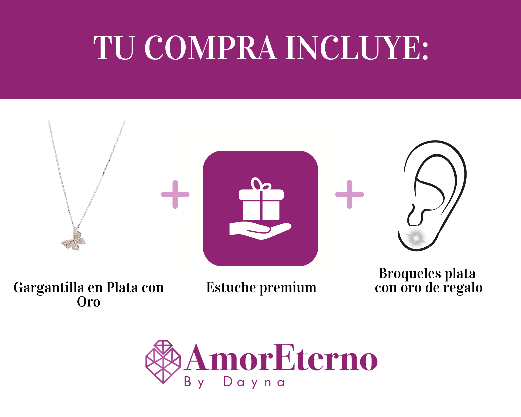 Amor Eterno- Gargantilla Mariposa De Paz / Plata Oro 24k