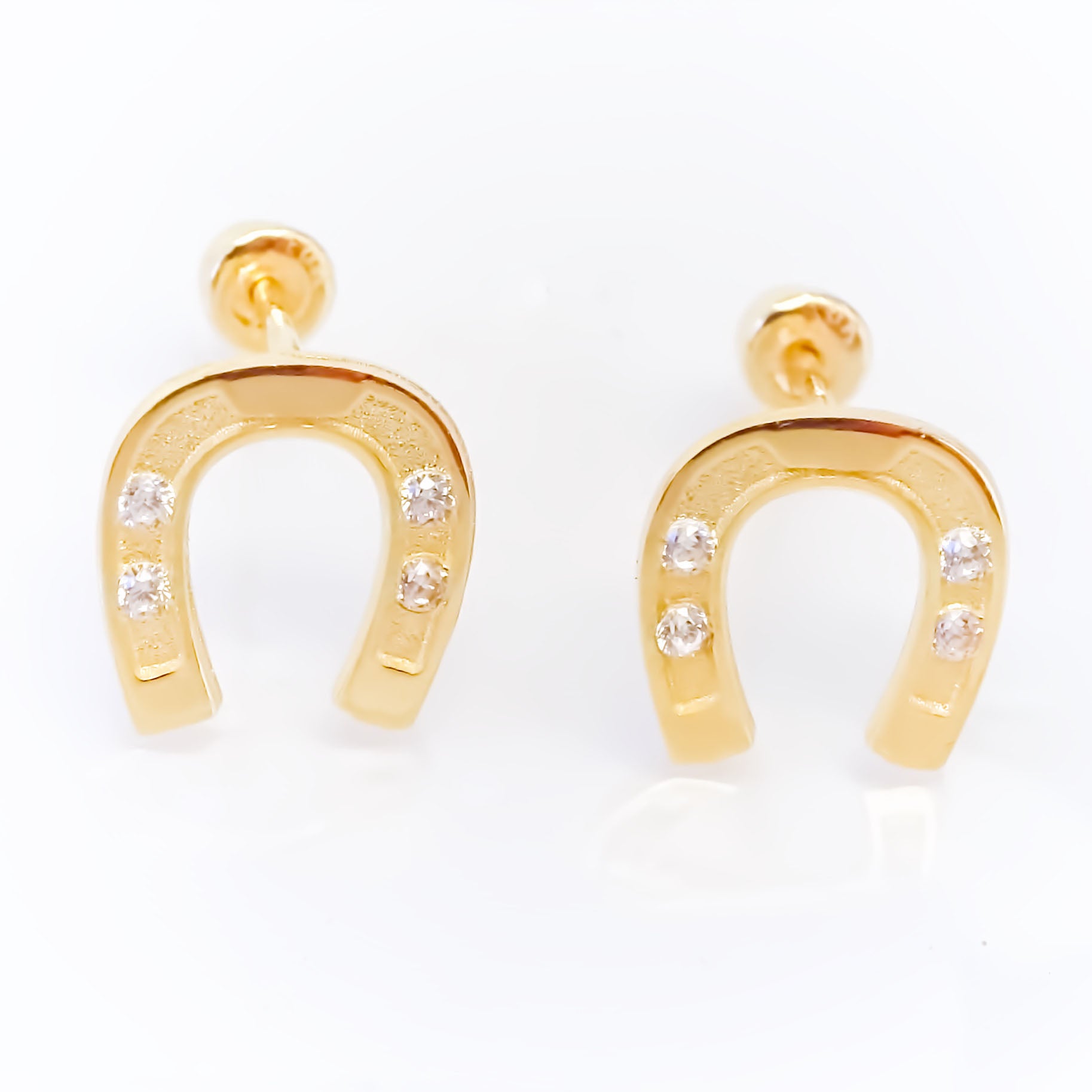 Amor Eterno - Broqueles Herradura / Aretes / Oro Sólido 10k