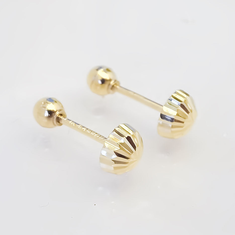 Amor Eterno - Broqueles Hongo / Aretes / Oro Sólido 10k