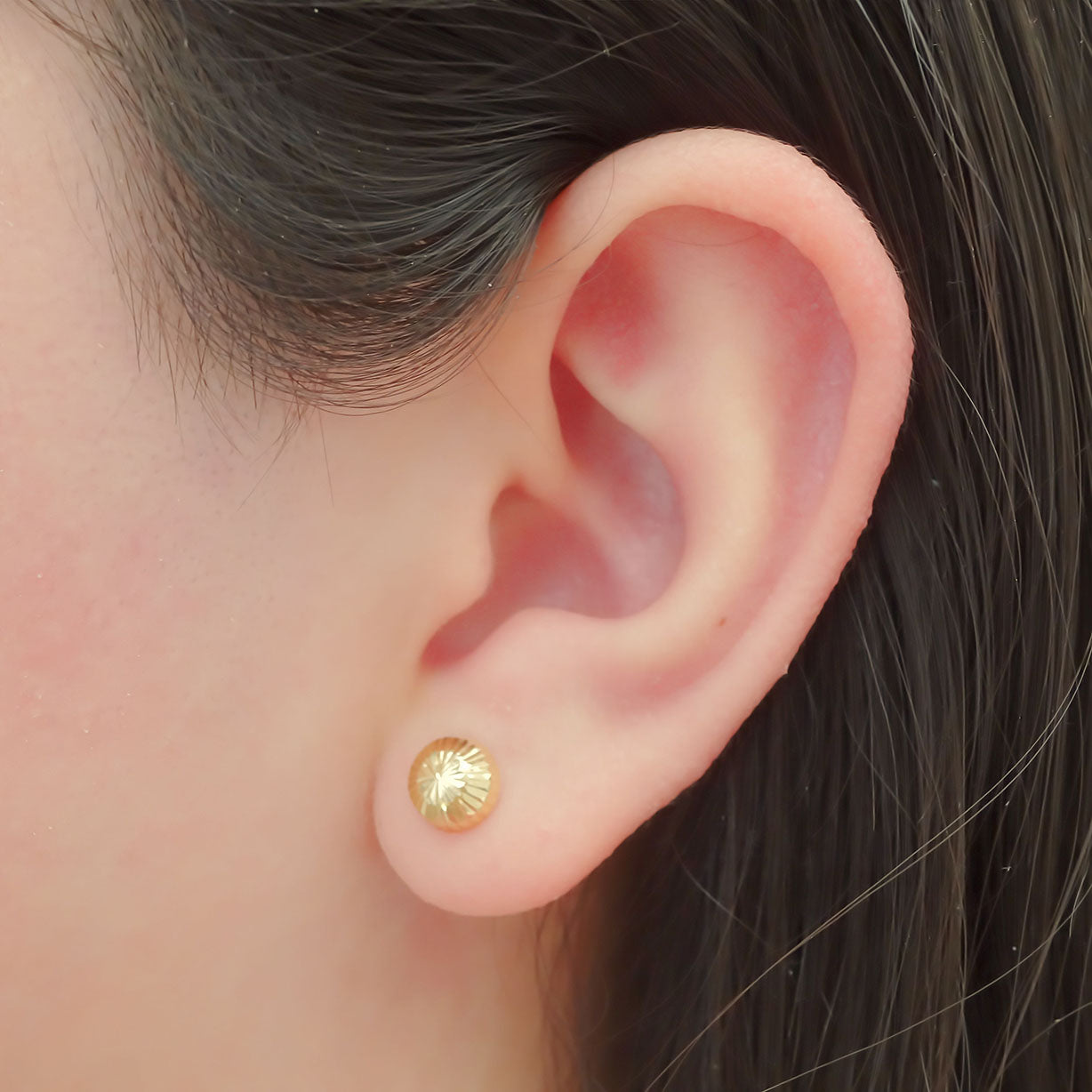 Amor Eterno - Broqueles Hongo Grande / Aretes Oro Sólido 10k