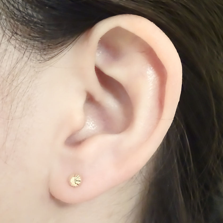 Amor Eterno - Broqueles Hongo / Aretes / Oro Sólido 10k