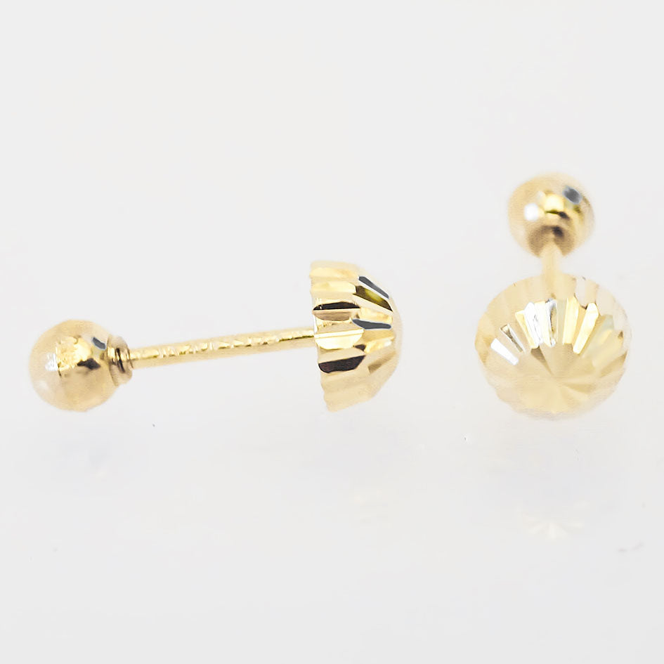Amor Eterno - Broqueles Hongo / Aretes / Oro Sólido 10k