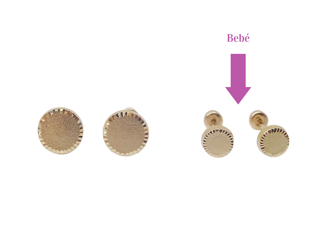 Amor Eterno - Broqueles / Circulo Azucarado Bebé 4mm Oro 10k