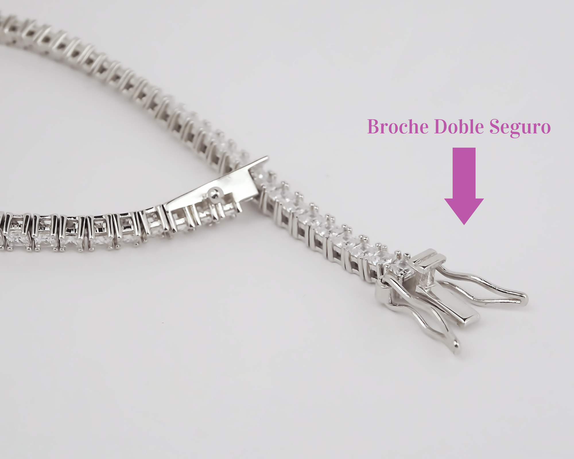 Amor Eterno- Pulsera Tennis Corte Princess Plata Con Oro 24k