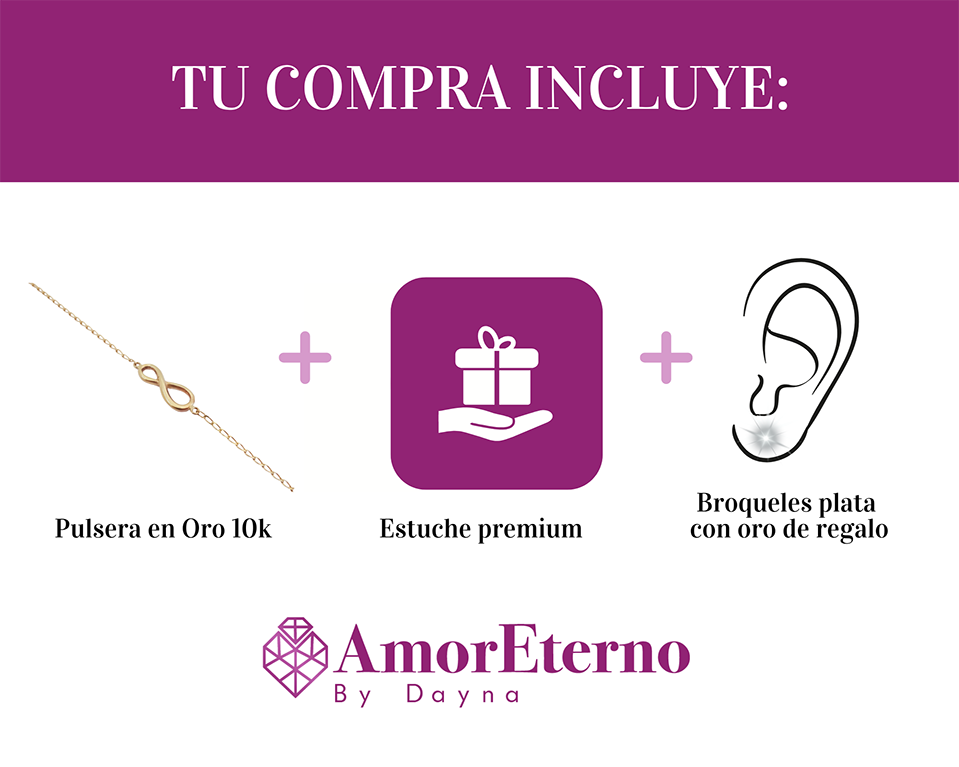 Amor Eterno - Pulsera Infinito / Oro Sólido 10k