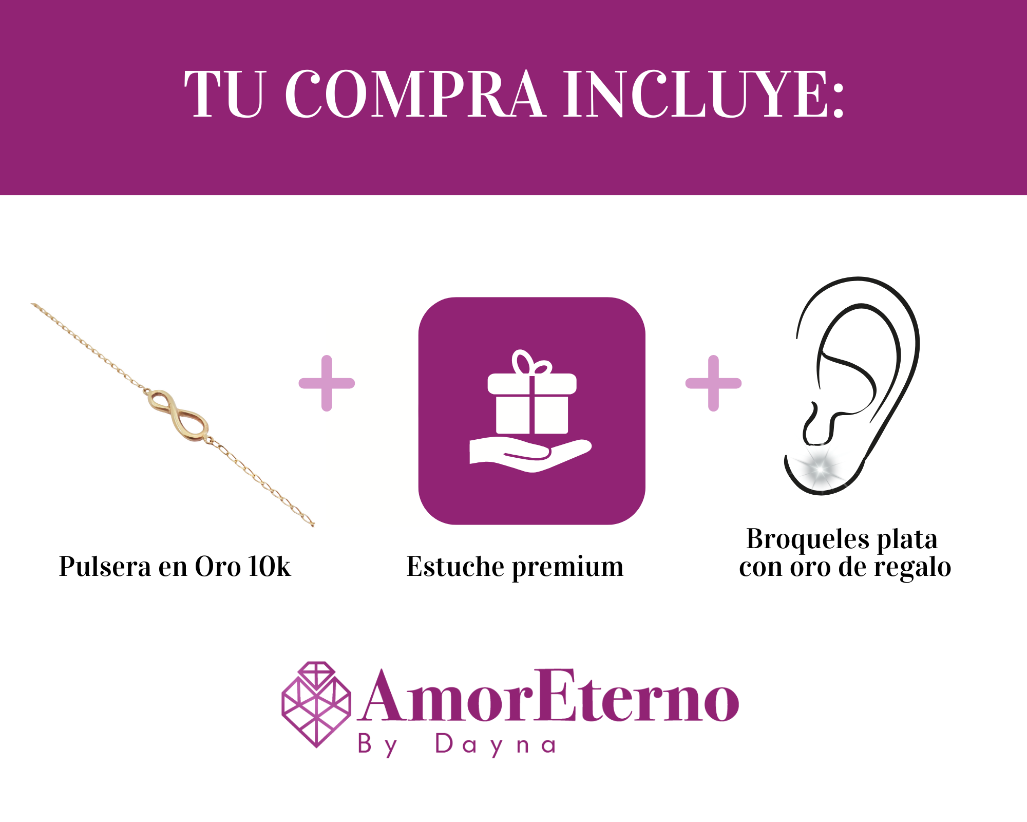 Amor Eterno - Pulsera Infinito / Oro Sólido 10k