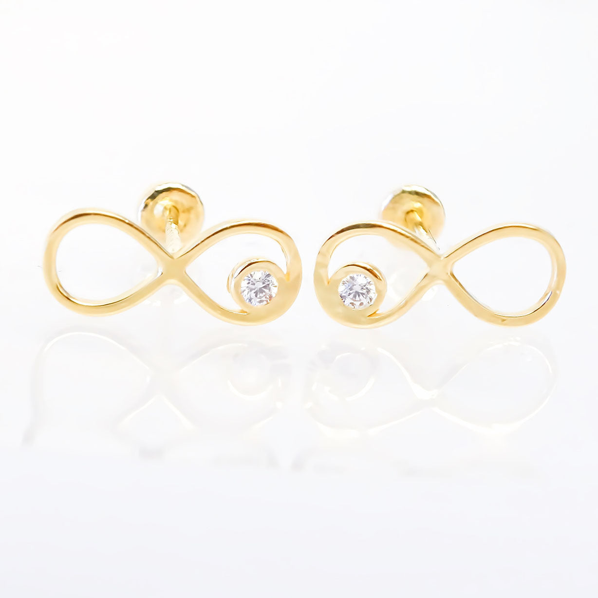 Amor Eterno - Broqueles Infinito / Aretes / Oro Sólido 10k