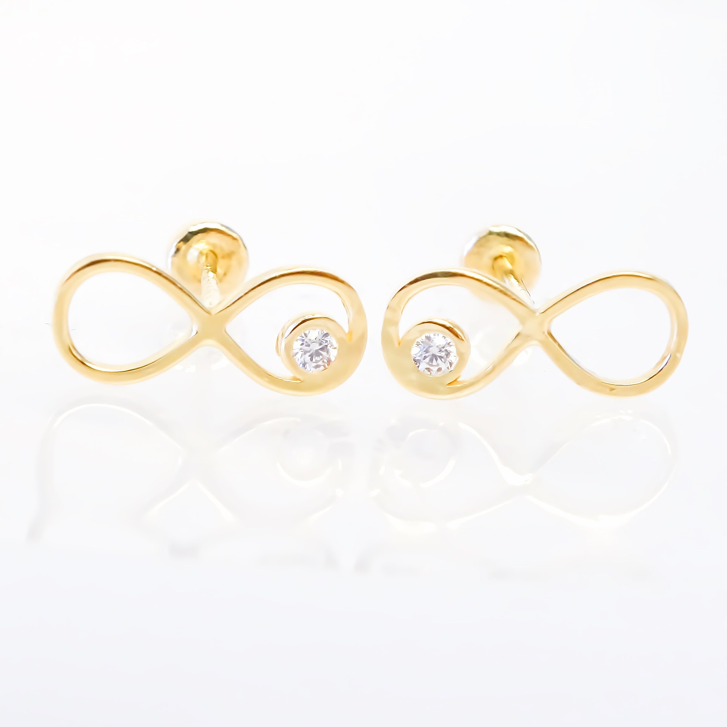 Amor Eterno - Broqueles Infinito / Aretes / Oro Sólido 10k