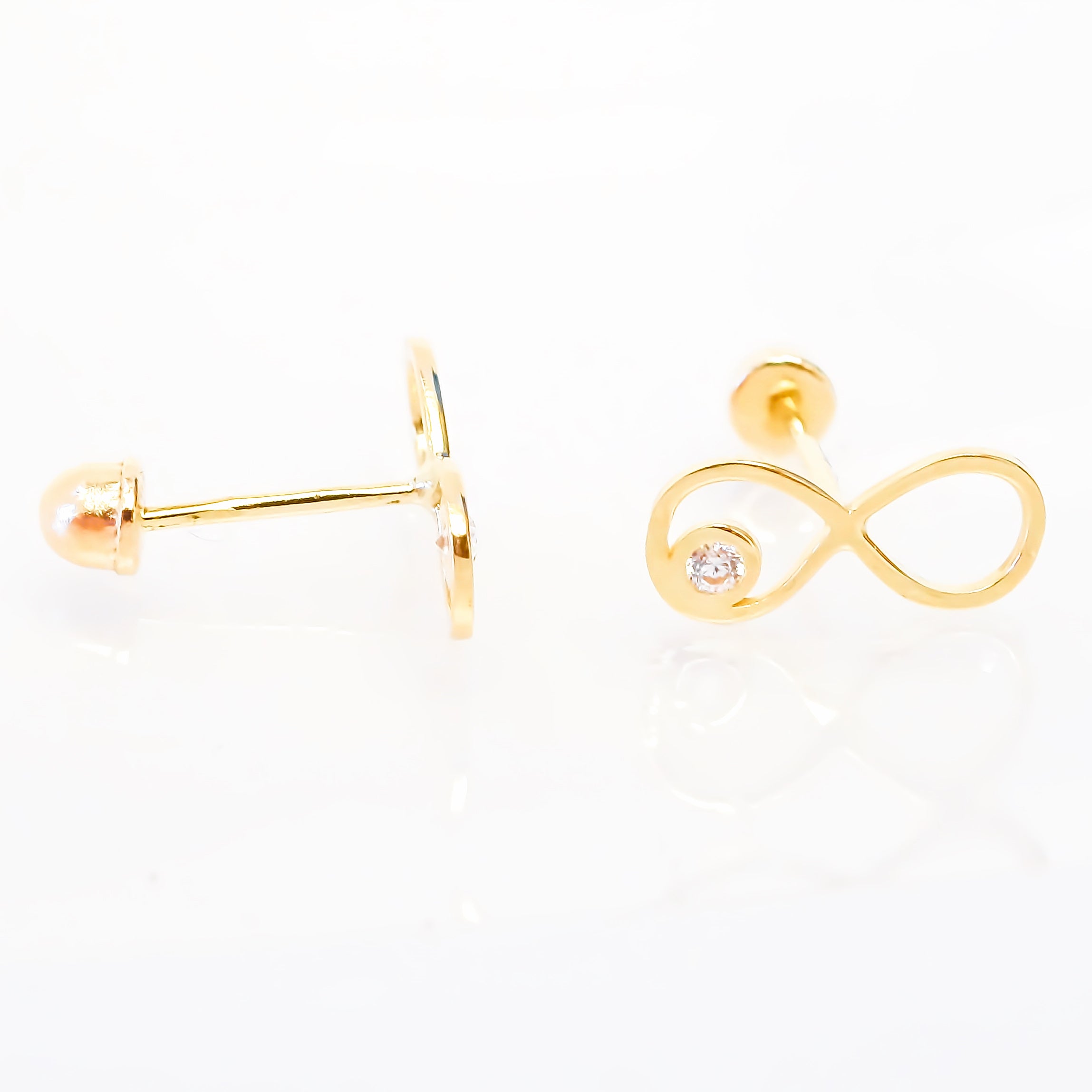 Amor Eterno - Broqueles Infinito / Aretes / Oro Sólido 10k