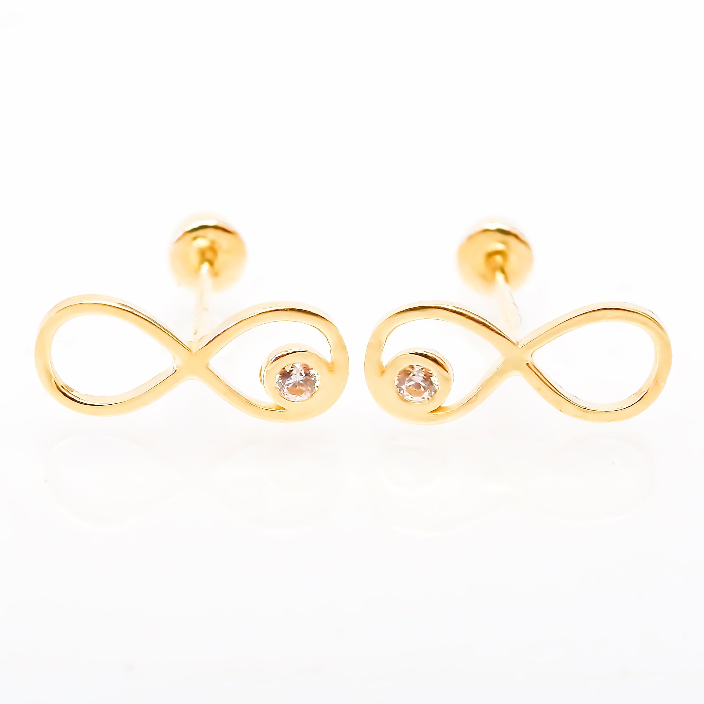 Amor Eterno - Broqueles Infinito / Aretes / Oro Sólido 10k