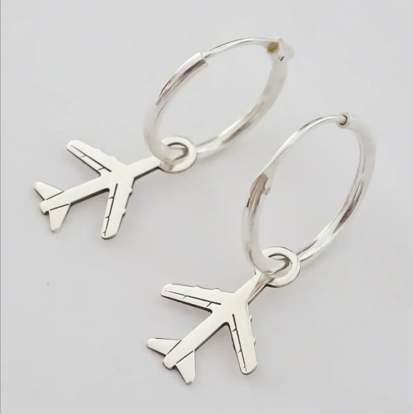 Amor Eterno - Arracadas / Aretes / Avión / Plata Y Oro
