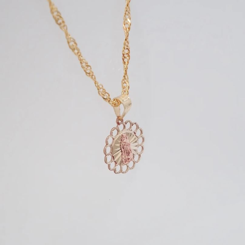 Amor Eterno - Mini Medalla Virgen Oro Sólido