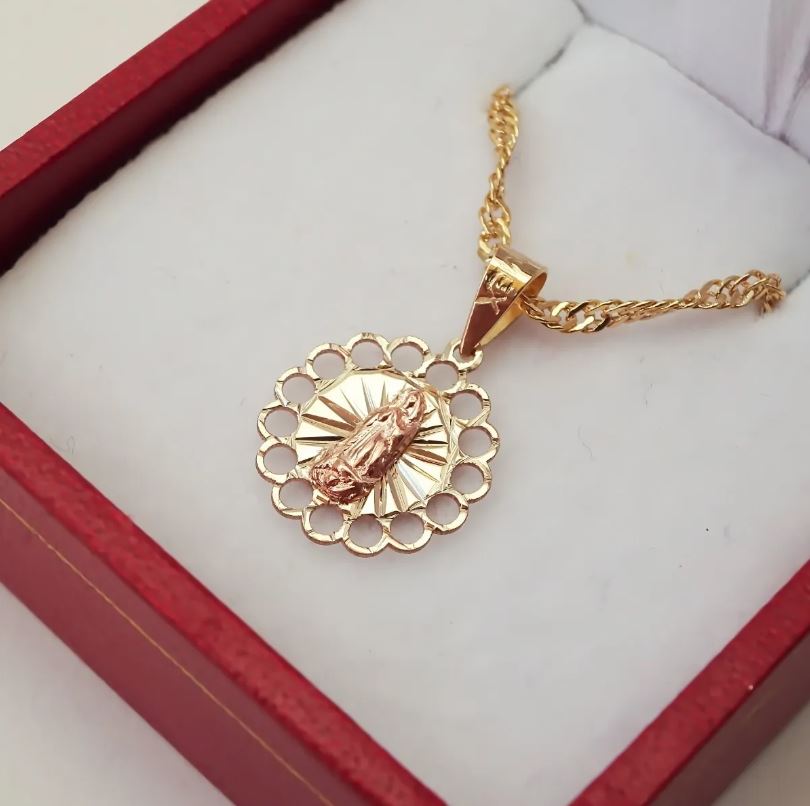 Amor Eterno - Mini Medalla Virgen Oro Sólido