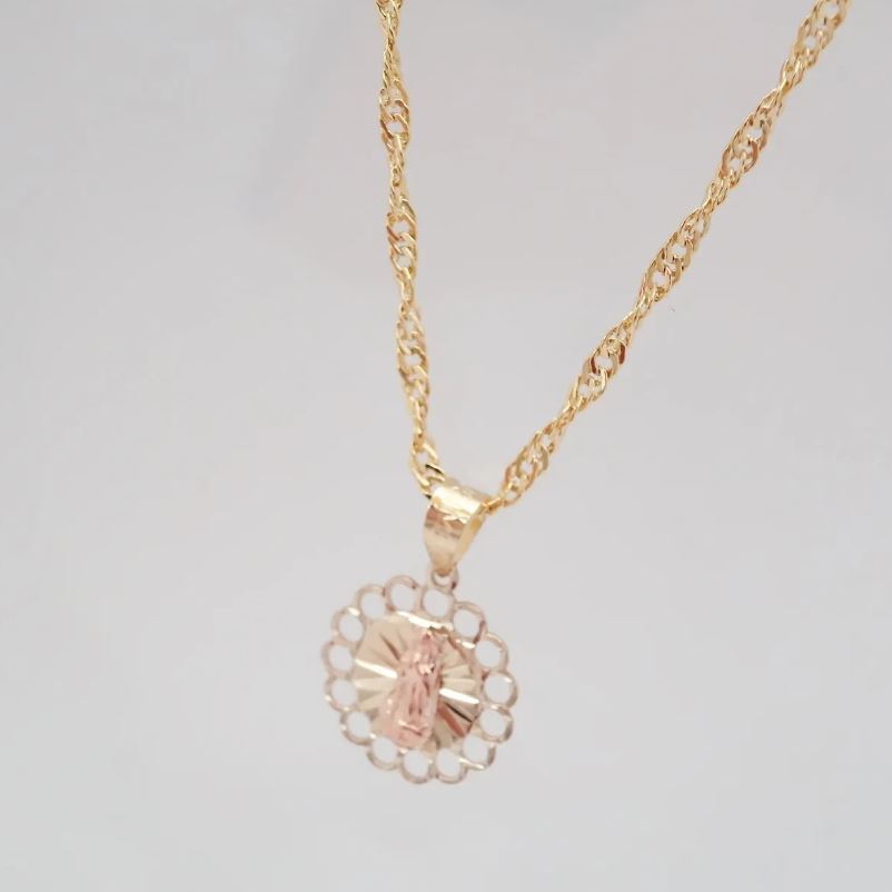 Amor Eterno - Mini Medalla Virgen Oro Sólido