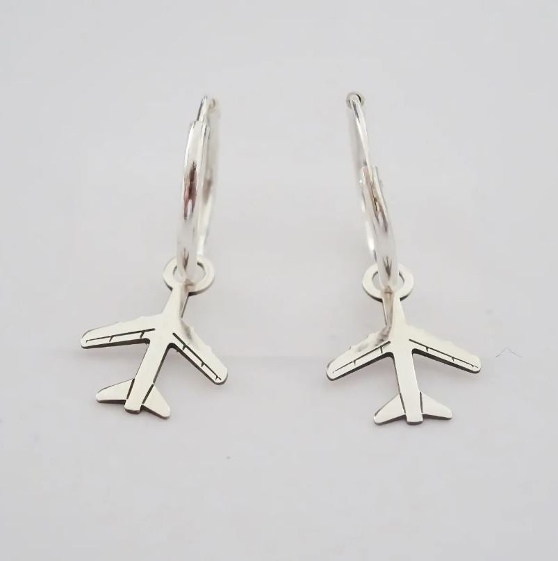 Amor Eterno - Arracadas / Aretes / Avión / Plata Y Oro