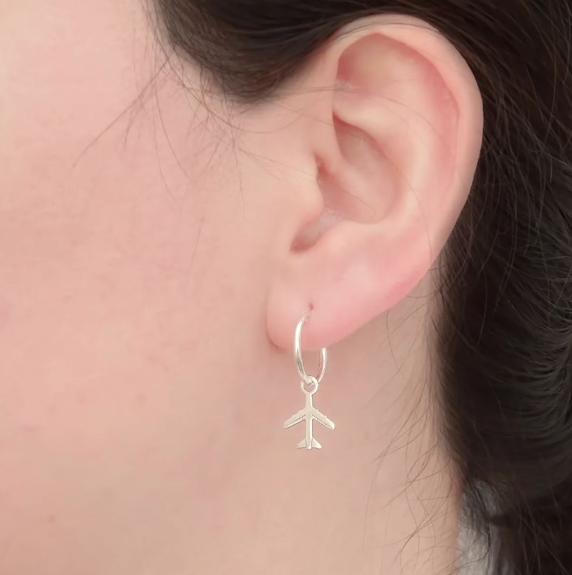 Amor Eterno - Arracadas / Aretes / Avión / Plata Y Oro