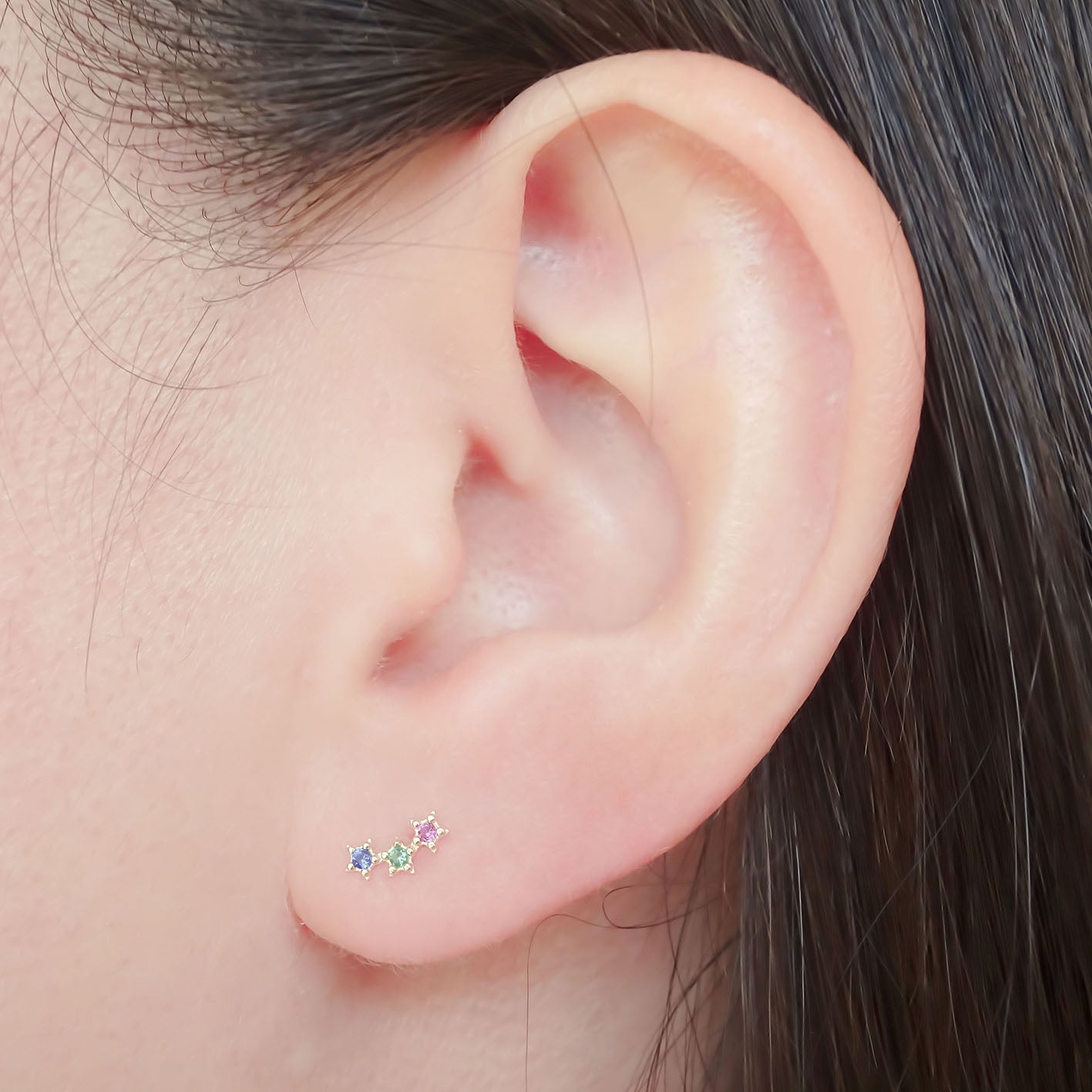 Amor Eterno - Lambada Mini Estrella / Aretes Oro 10k / Colores