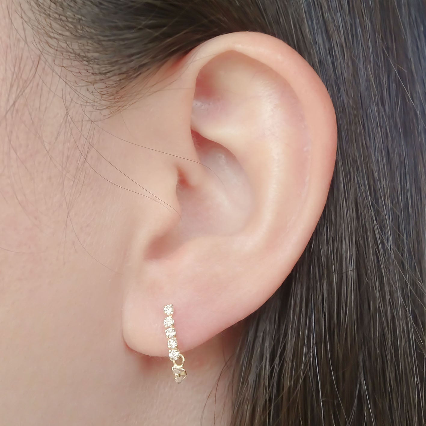 Amor Eterno - Broqueles Lluvia Destello / Aretes Oro 10k