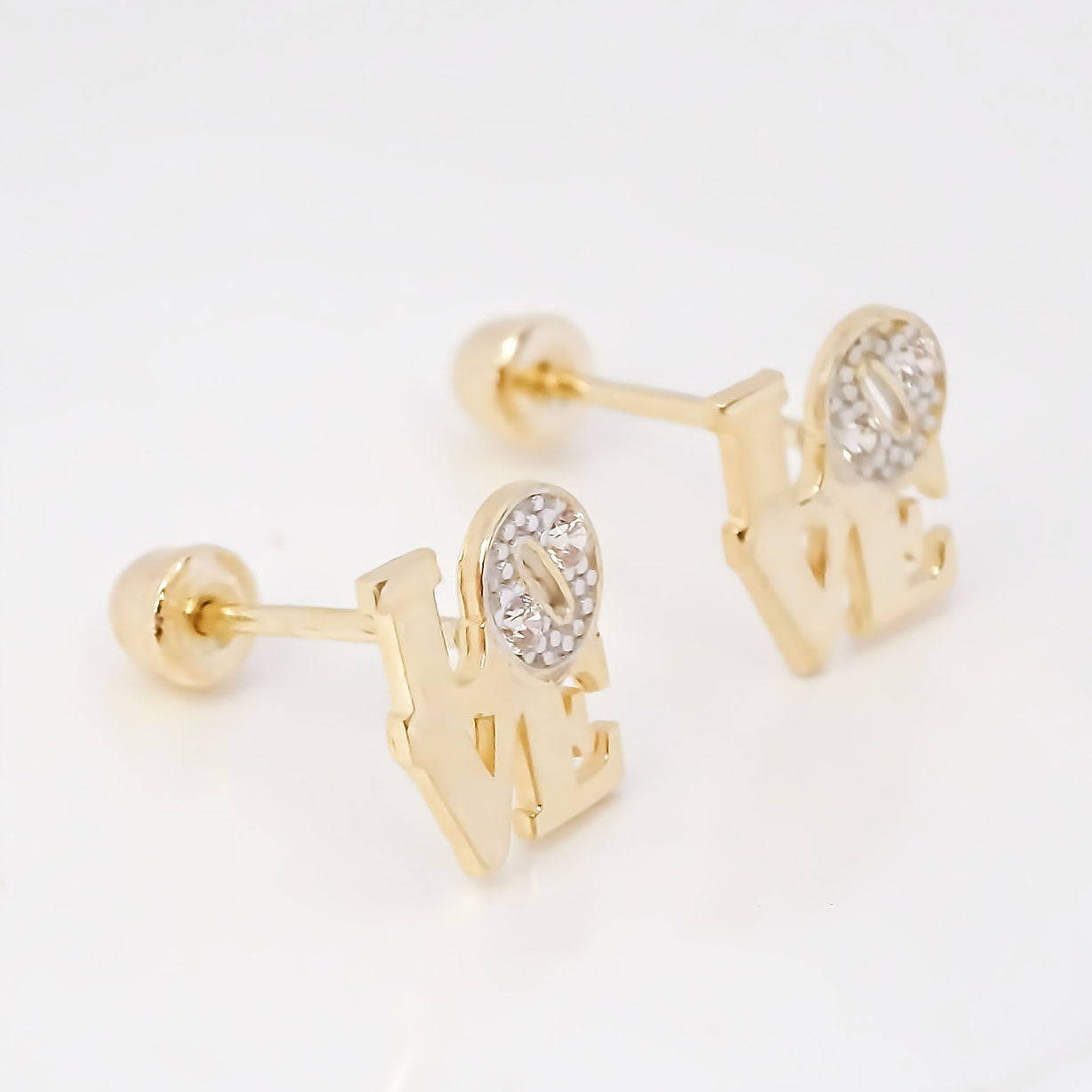 Amor Eterno - Broqueles Love / Aretes / Oro Sólido 10k