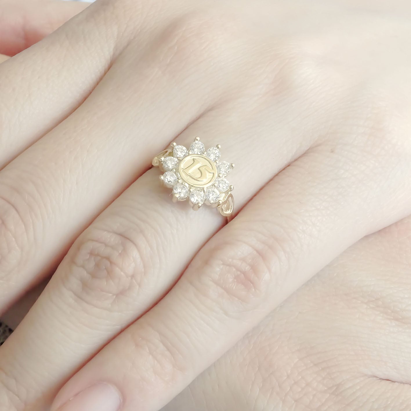 Amor Eterno - Anillo Xv Años / Sol / Oro 10k Solido