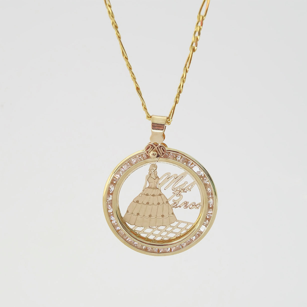 Amor Eterno - Dije XV Años Vestido Largo / Oro 10k + Cadena de Regalo