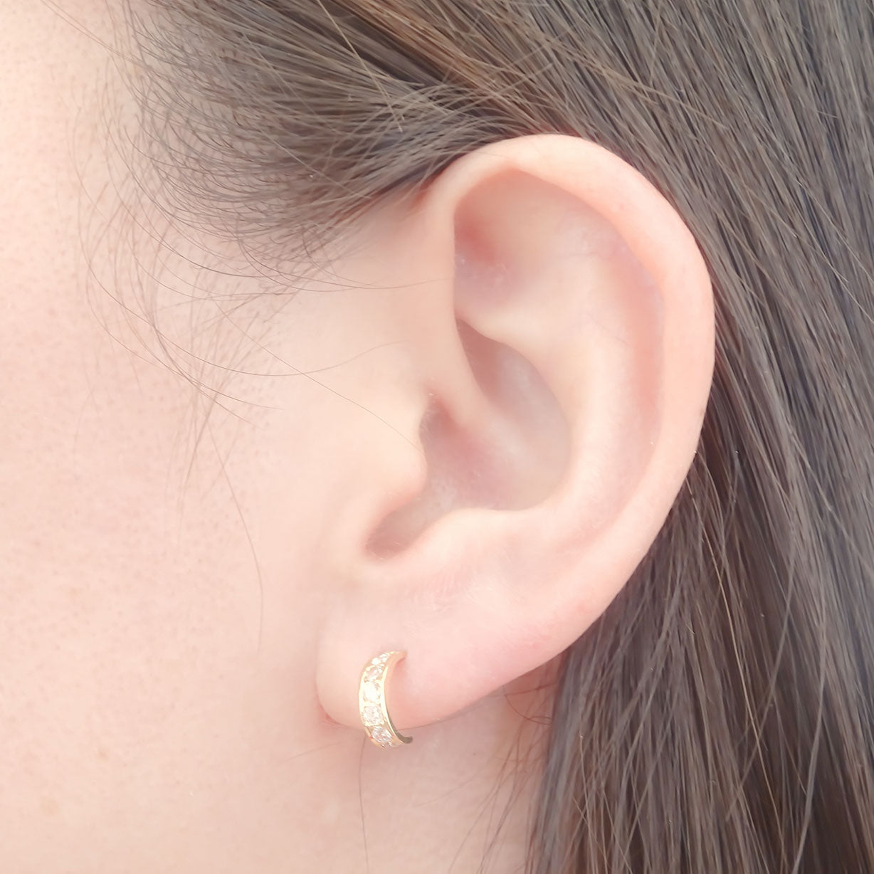 Amor Eterno - Broqueles / Media Arracada Riel Aretes Oro 10k