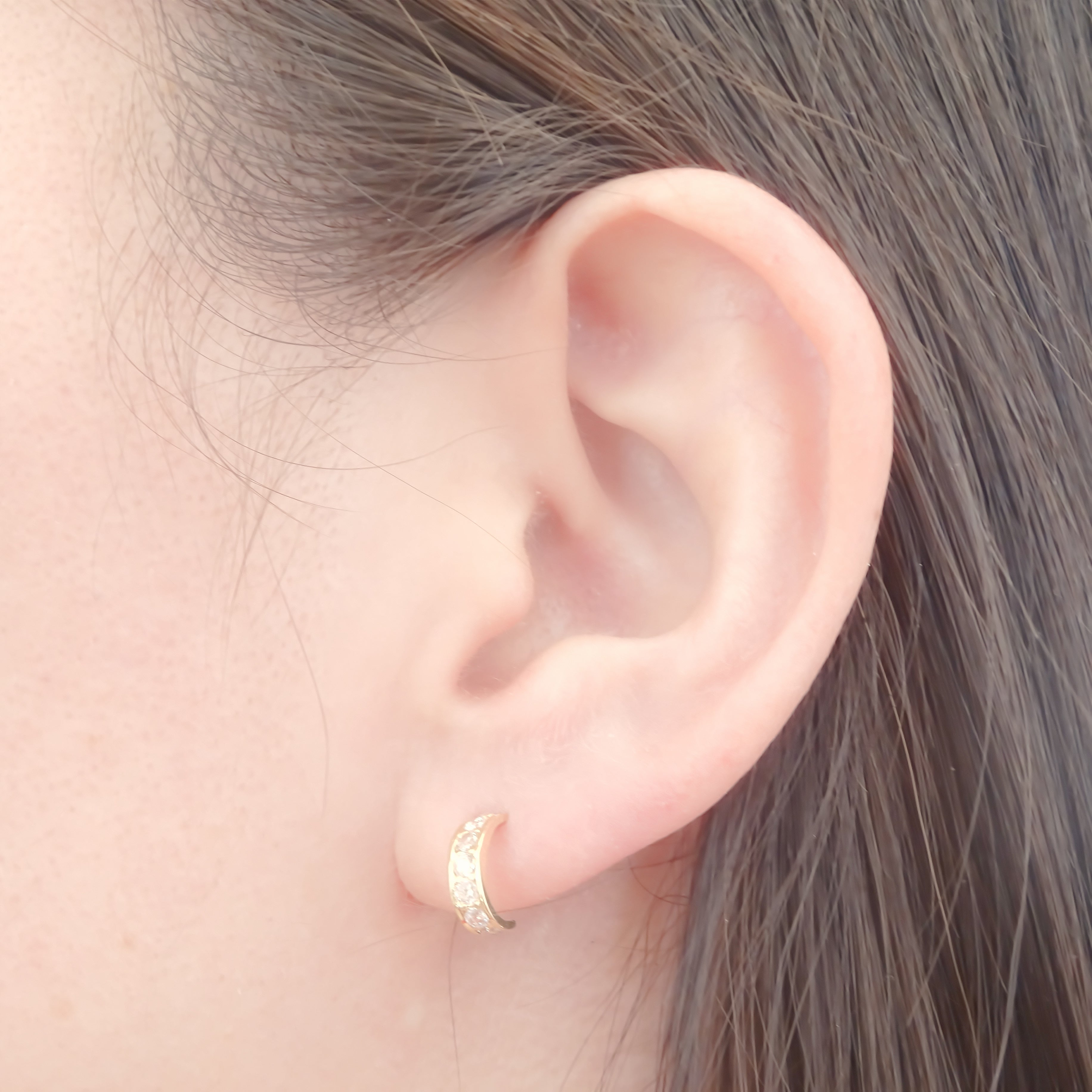 Amor Eterno - Broqueles / Media Arracada Riel Aretes Oro 10k