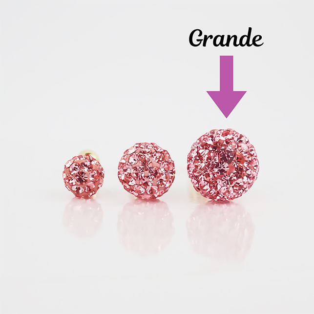 Amor Eterno - Broqueles Esferas Grandes / Aretes / Oro 10k / Rosa