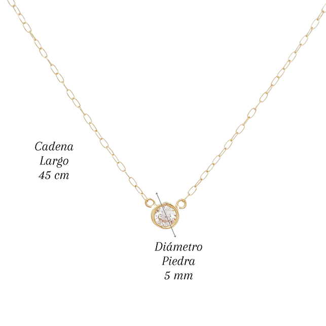Amor Eterno - Gargantilla Destello Basic / Oro Sólido 10k