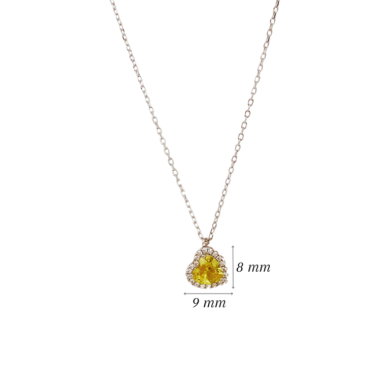 Amor Eterno - Gargantilla Plata / Oro 24k / Corazón Eterno / Amarillo