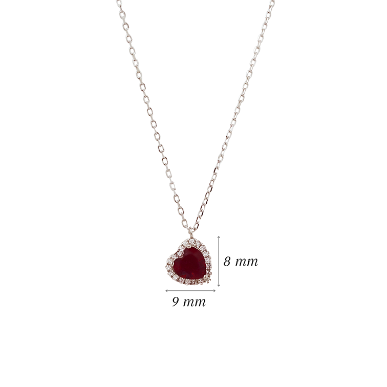 Amor Eterno - Gargantilla Plata / Oro 24k / Corazón Eterno / Rojo