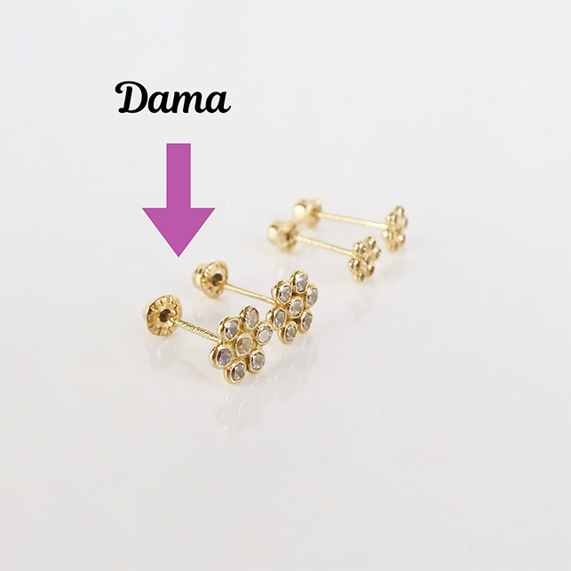 Amor Eterno - Broqueles Roseta / Aretes Oro 10k / Amarillo