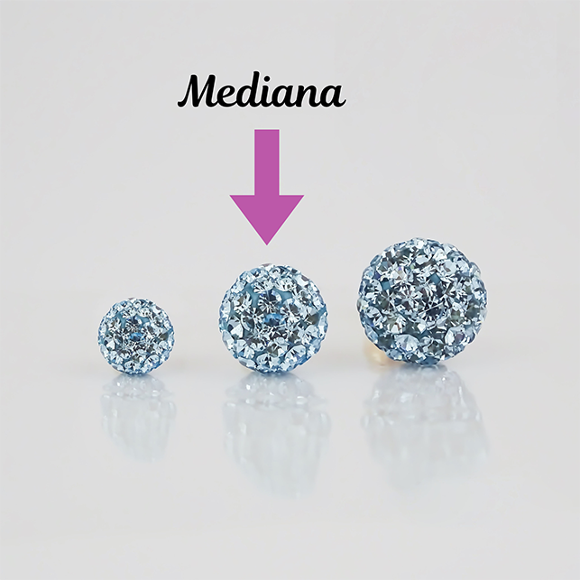 Amor Eterno - Broqueles Esferas Mediana / Aretes Oro 10k / Azul