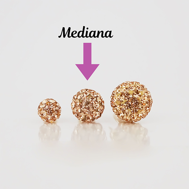 Amor Eterno - Broqueles Esferas Mediana / Aretes Oro 10k / Golden