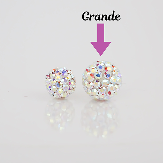 Amor Eterno - Broqueles Esferas Grandes / Aretes / Oro 10k / Tornasol
