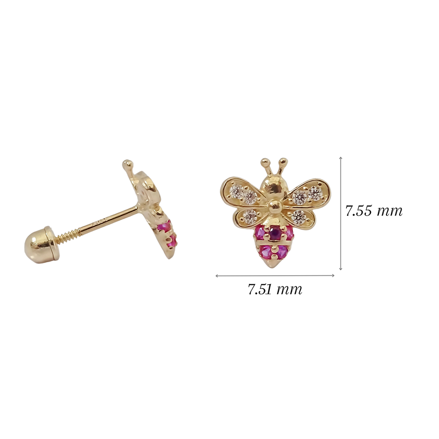 Amor Eterno - Broqueles Abeja Premium / Oro 10k