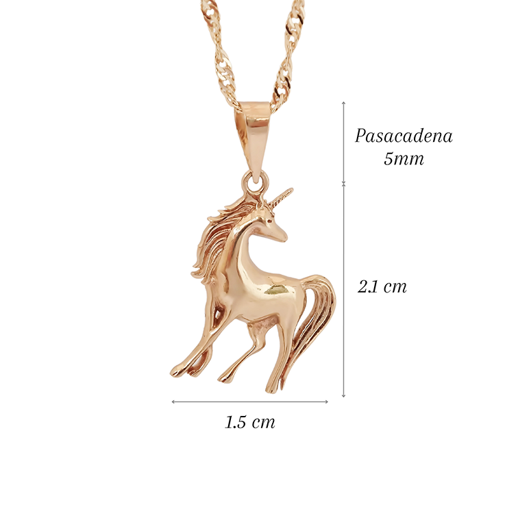 Amor Eterno - Dije Unicornio Elegante / Oro Sólido 10k