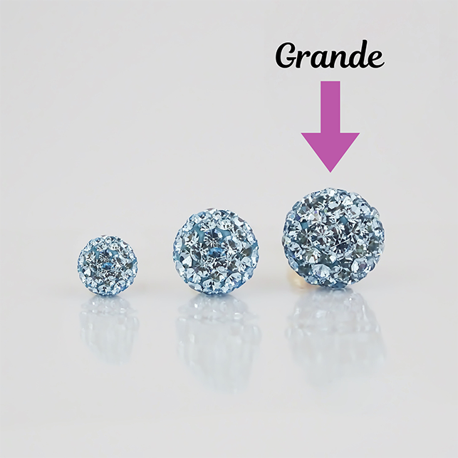 Amor Eterno - Broqueles Esferas Grandes / Aretes / Oro 10k / Azul