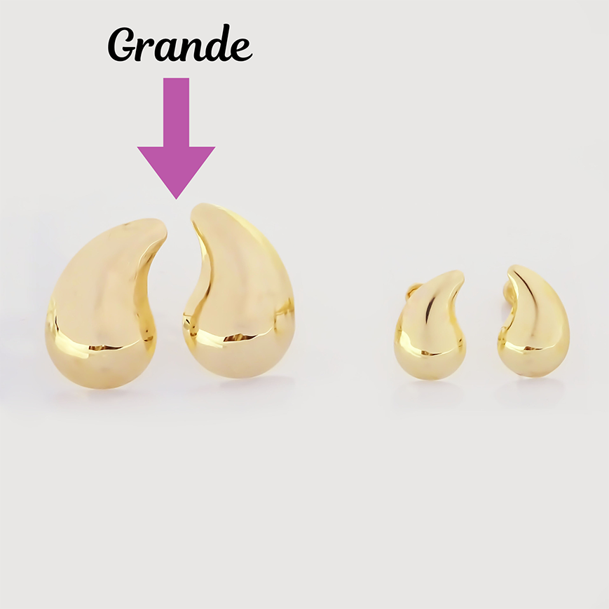 Amor Eterno - Broqueles Gota Grande / Aretes Oro Sólido 10k