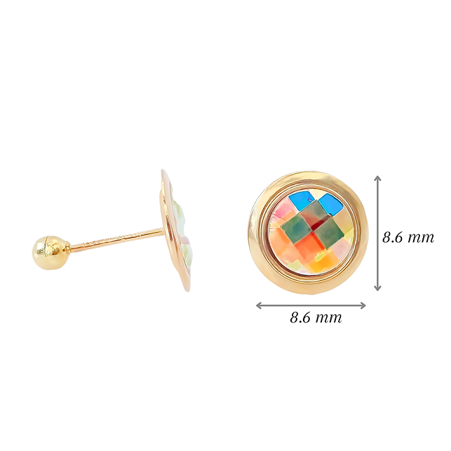 Amor Eterno - Broqueles Reflection Tornasol / Aretes Oro 10k