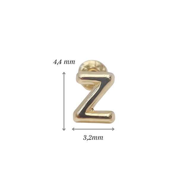 Amor Eterno - Broqueles Una Inicial Letra / Aretes / Oro 10k / Z