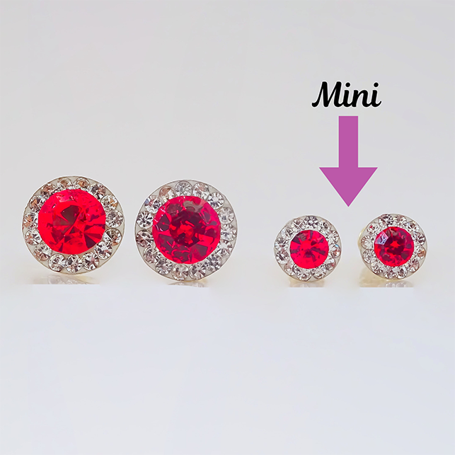 Amor Eterno - Broqueles Círculo Rojo Mini / Aretes Oro 10k