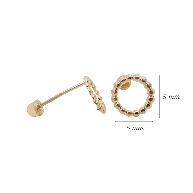 Amor Eterno - Broqueles Merengue Aretes / Oro 10k / Círculo